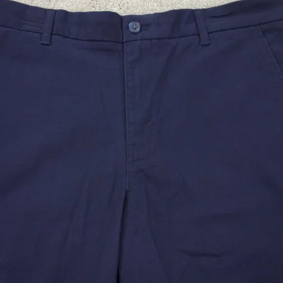 Chaps Shorts Mens 36 Blue Stretch Twill Straight Leg Bermuda Flat Front Casual - Picture 2 of 10